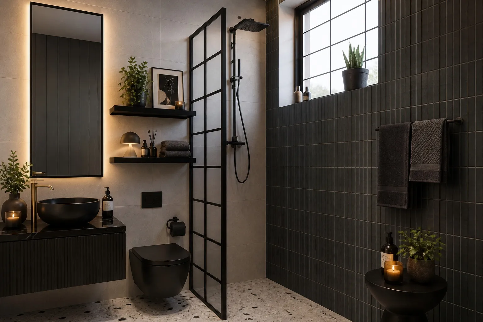 Free AI interior design for a small bathroom