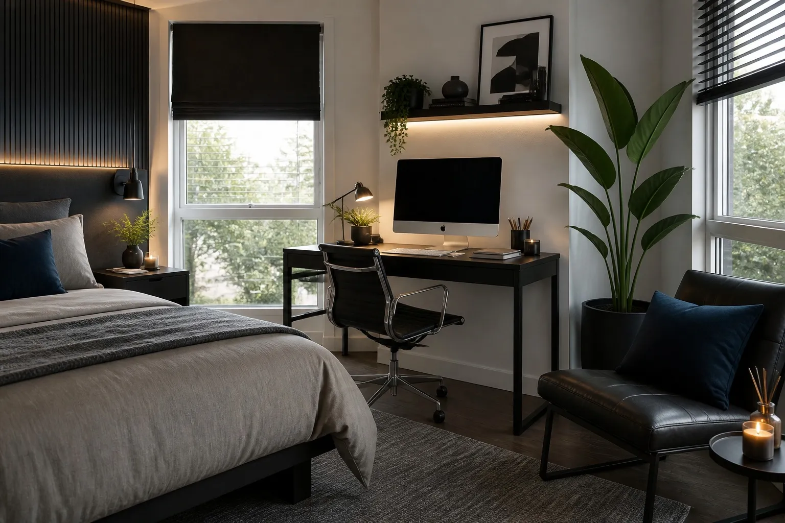 Dorm after AI redesign in Modern style