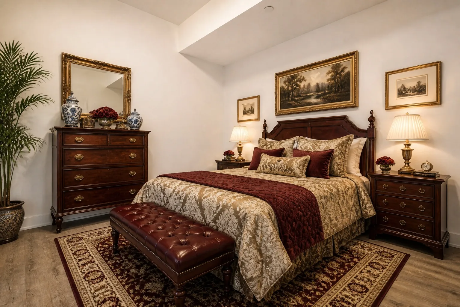 AI staging for an empty bedroom photo