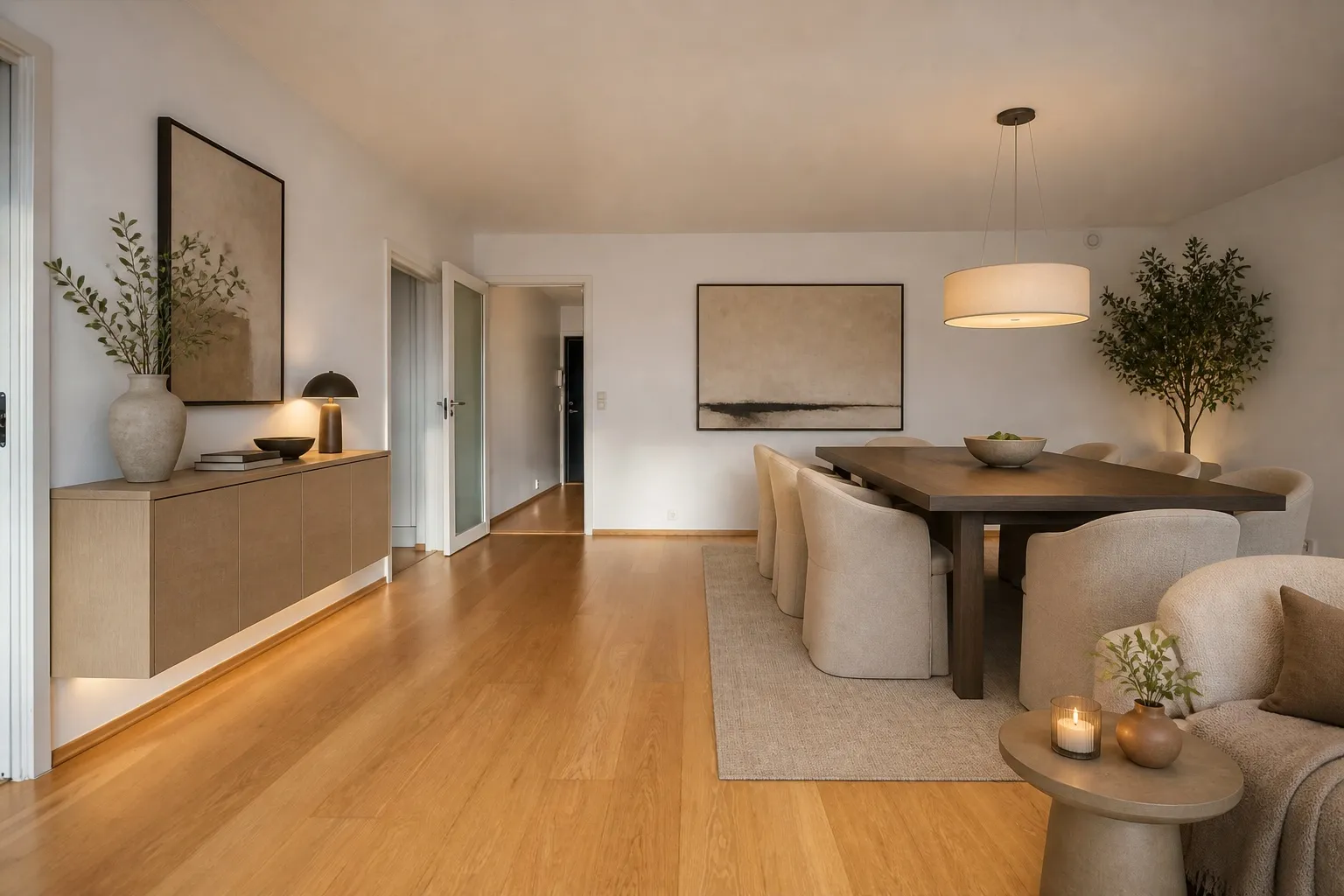 Virtual staging software staging a dining area
