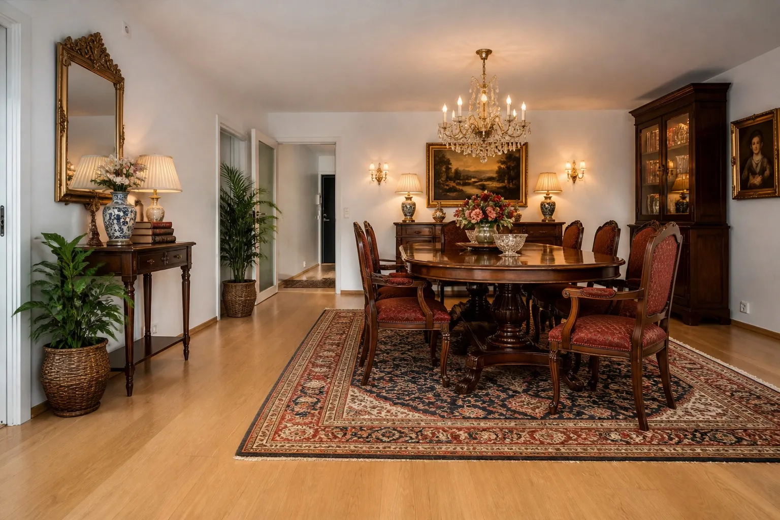 Free virtual staging for a dining area