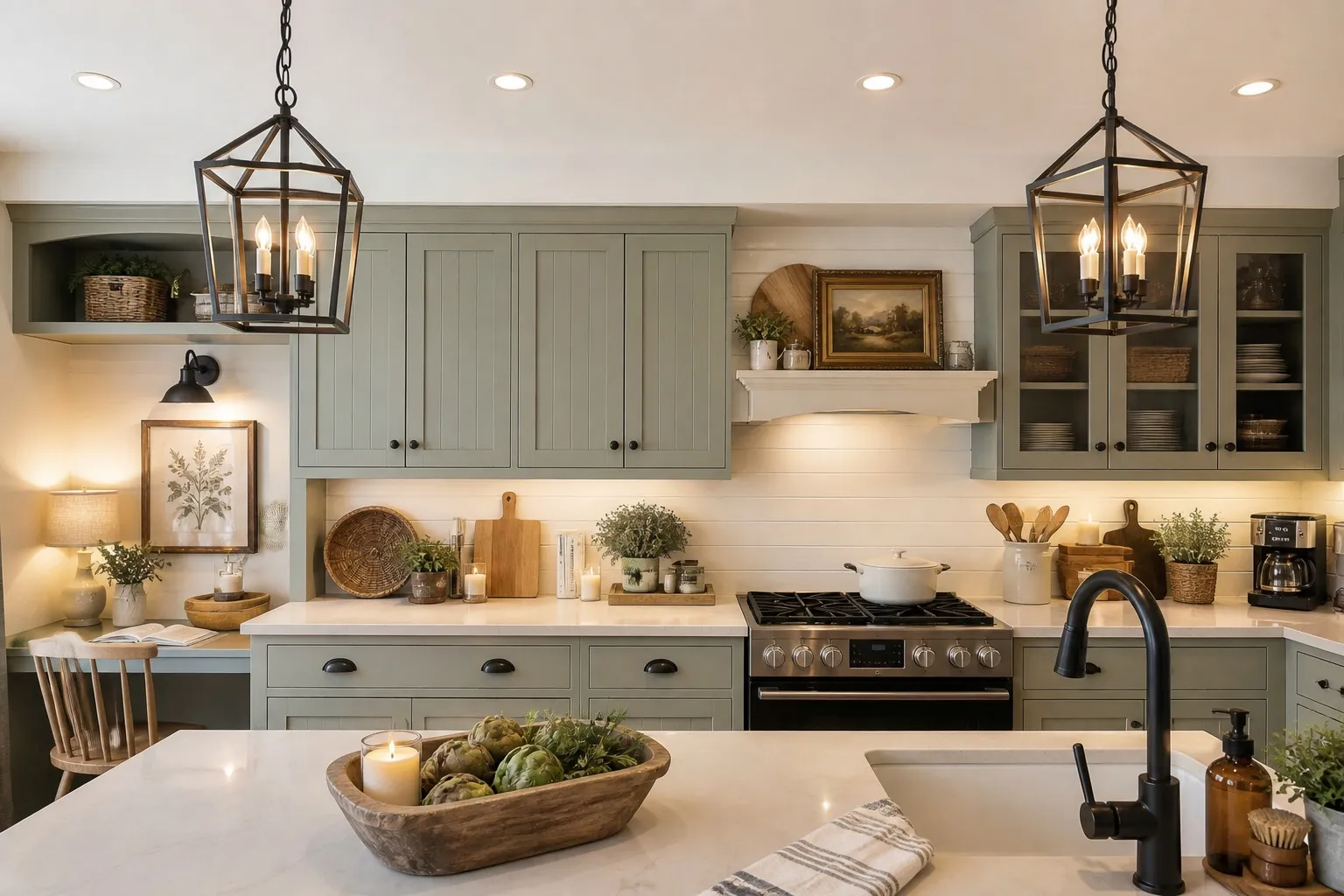 Kitchen after AI redesign in Farmhouse style