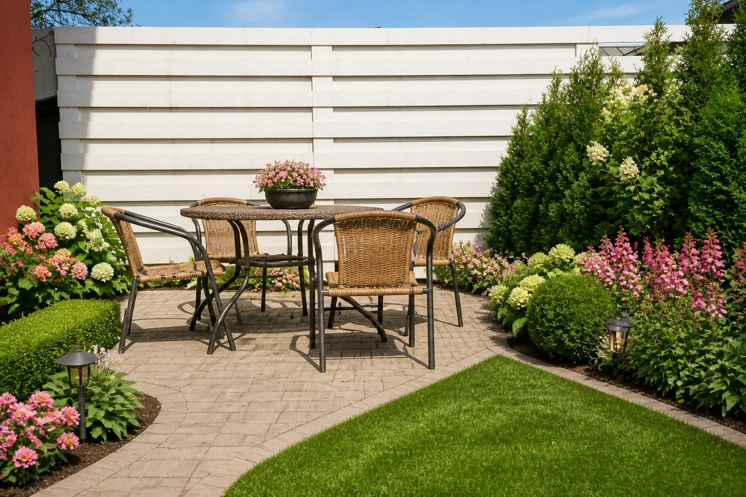 AI backyard design for a patio