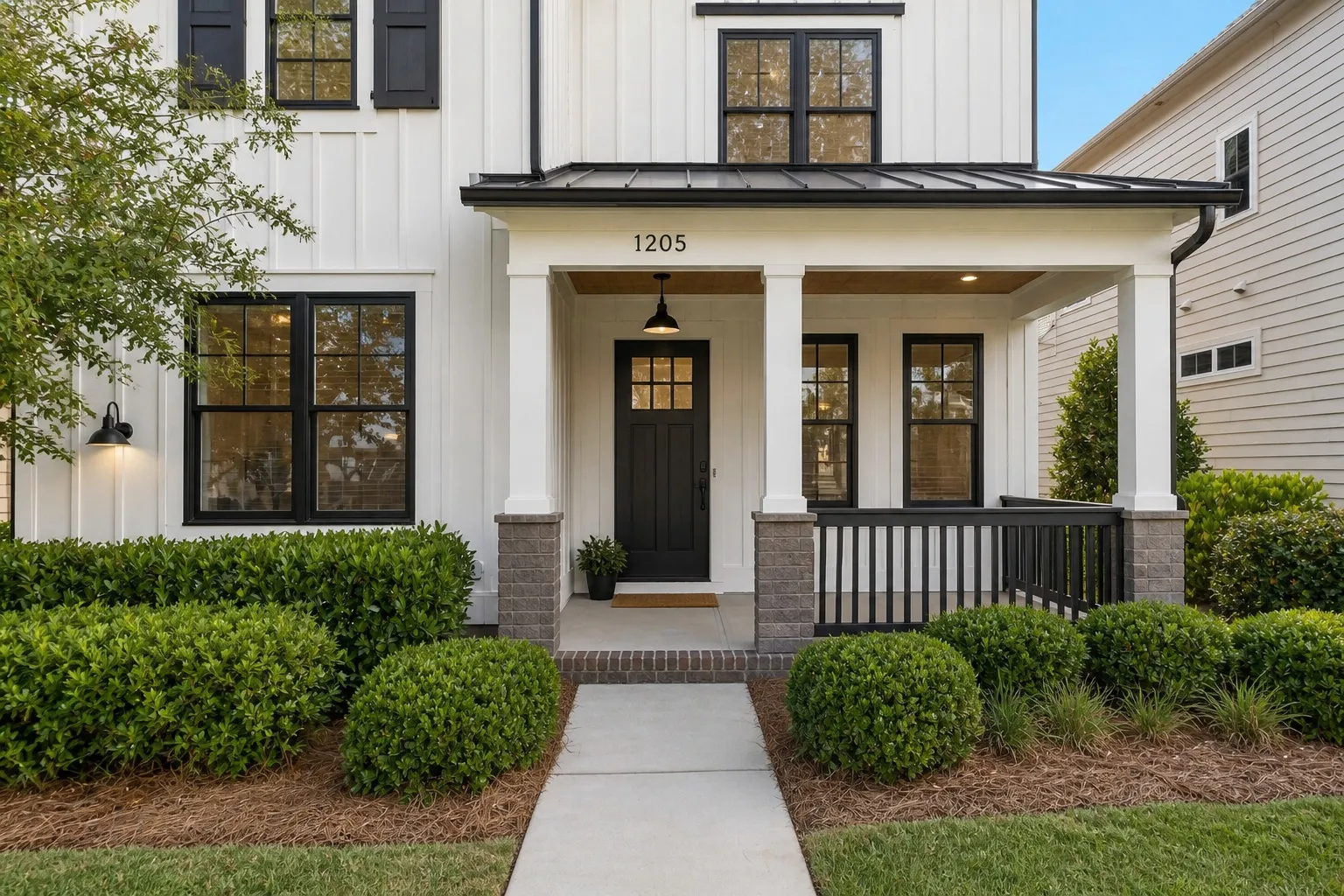 AI exterior design result for a porch and railings